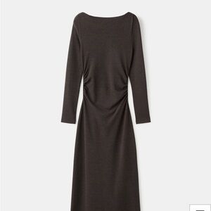 Mango Charcoal Long Sleeve Dress